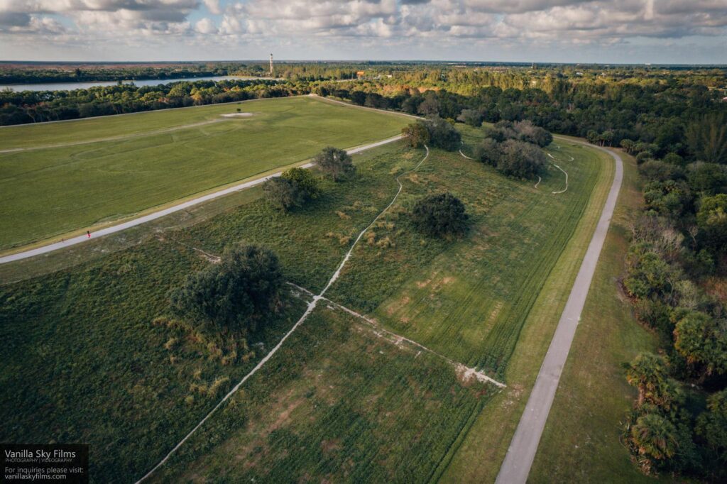 Drone photo of dyer park mountain bike path