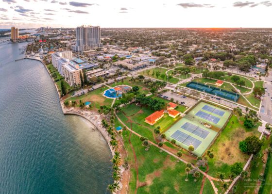 Stunning Aerial drone photo of kelsey park in lake park.